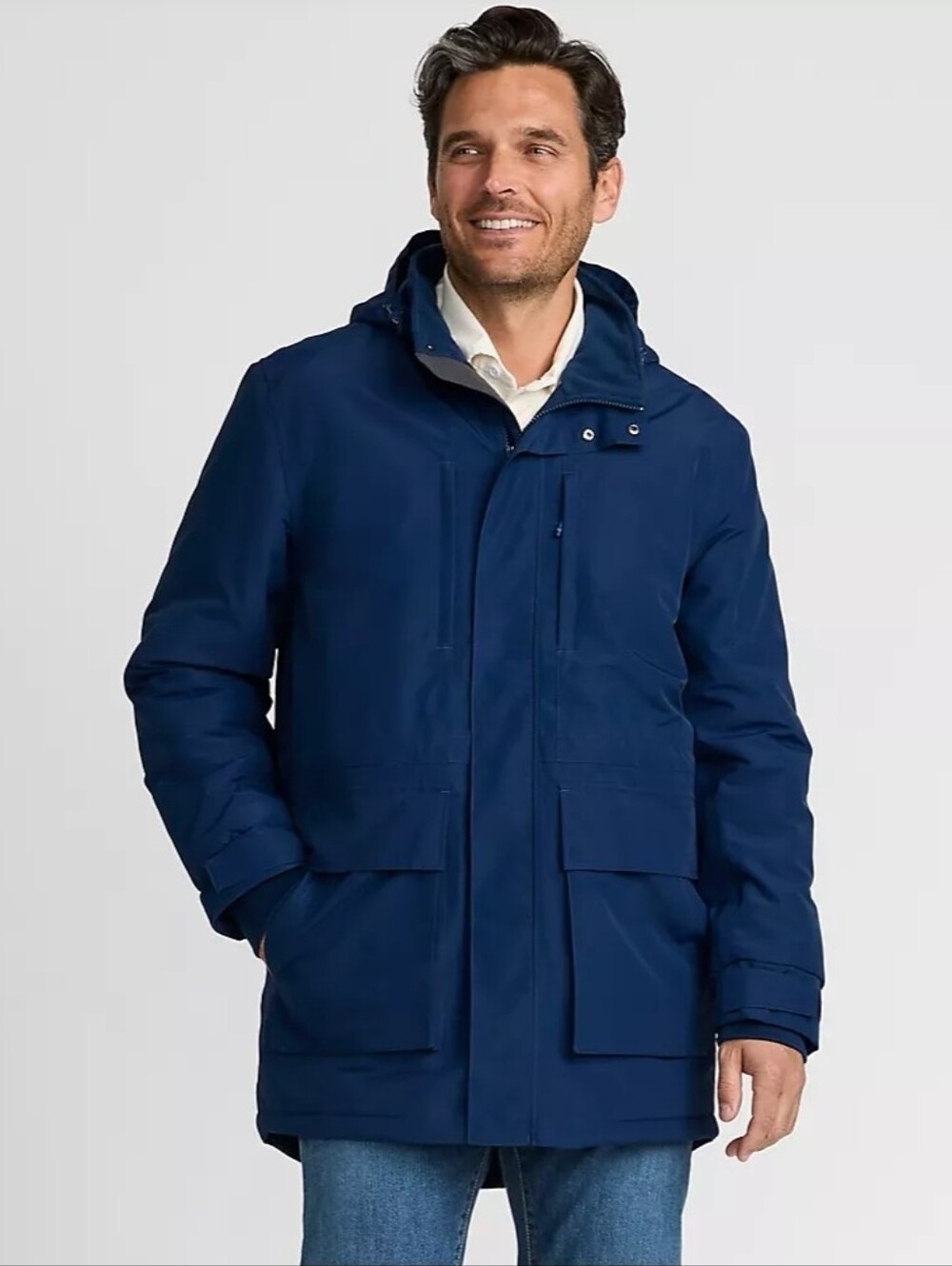 Lands' End Men's Squall Insulated Waterproof Parka deep sea navy Mens Size XXL